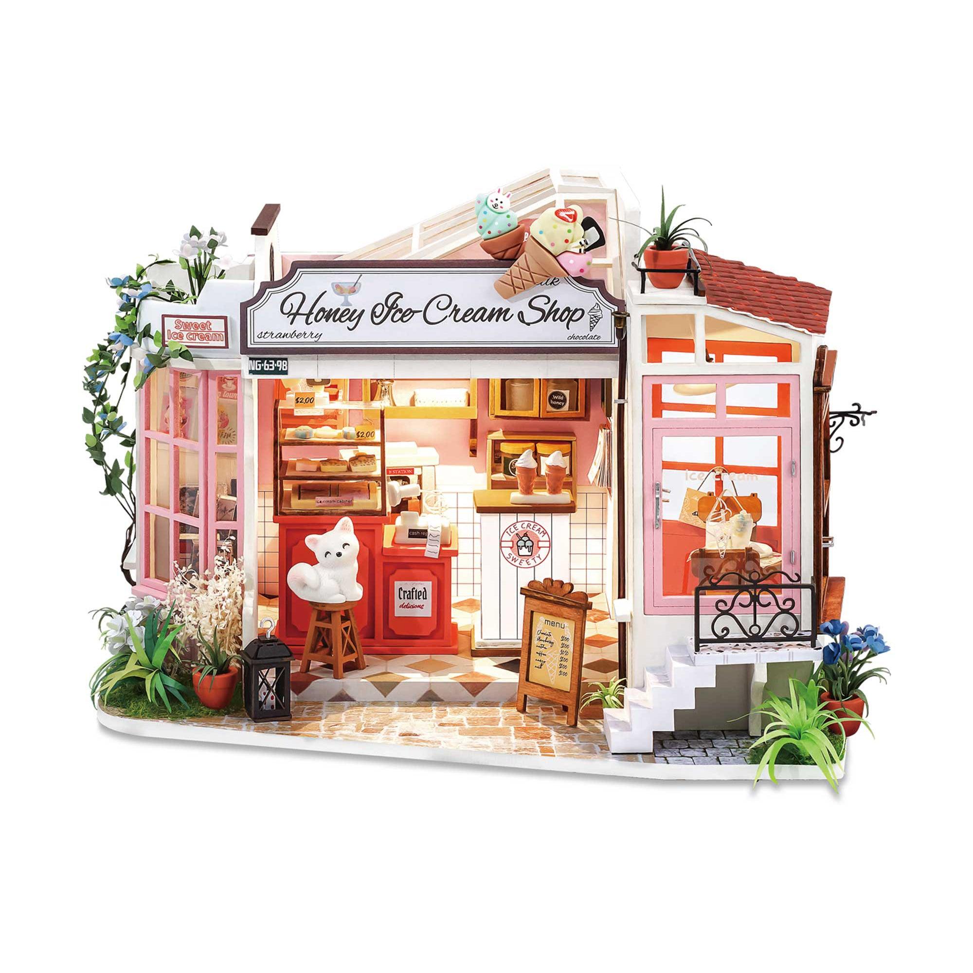 DIY Miniature Dollhouse Kit | Honey Ice Cream Shop