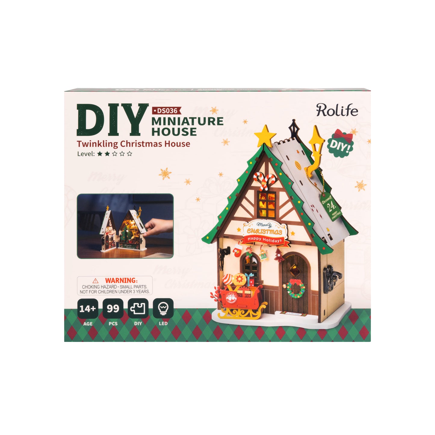 DIY Miniature House Kit | Twinkling Christmas House