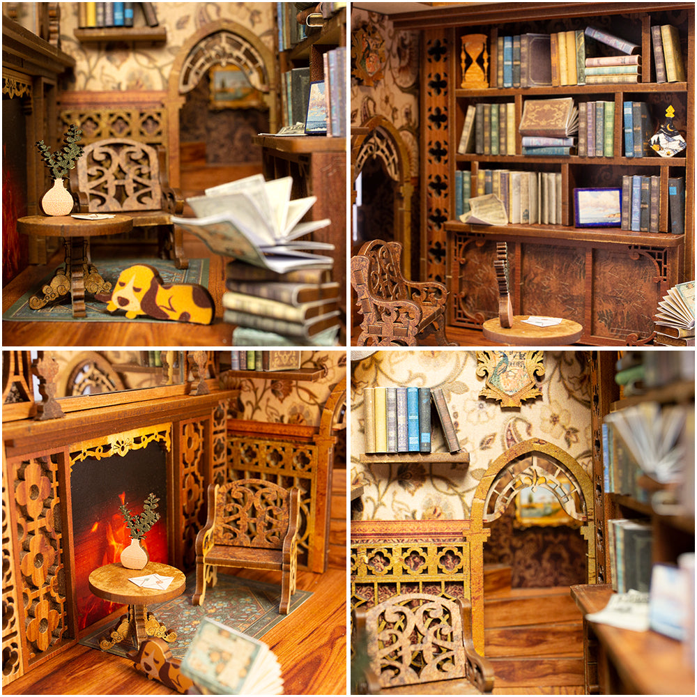 DIY Miniature Kit Book Nook | Eternal Bookstore w/ Dust Cover