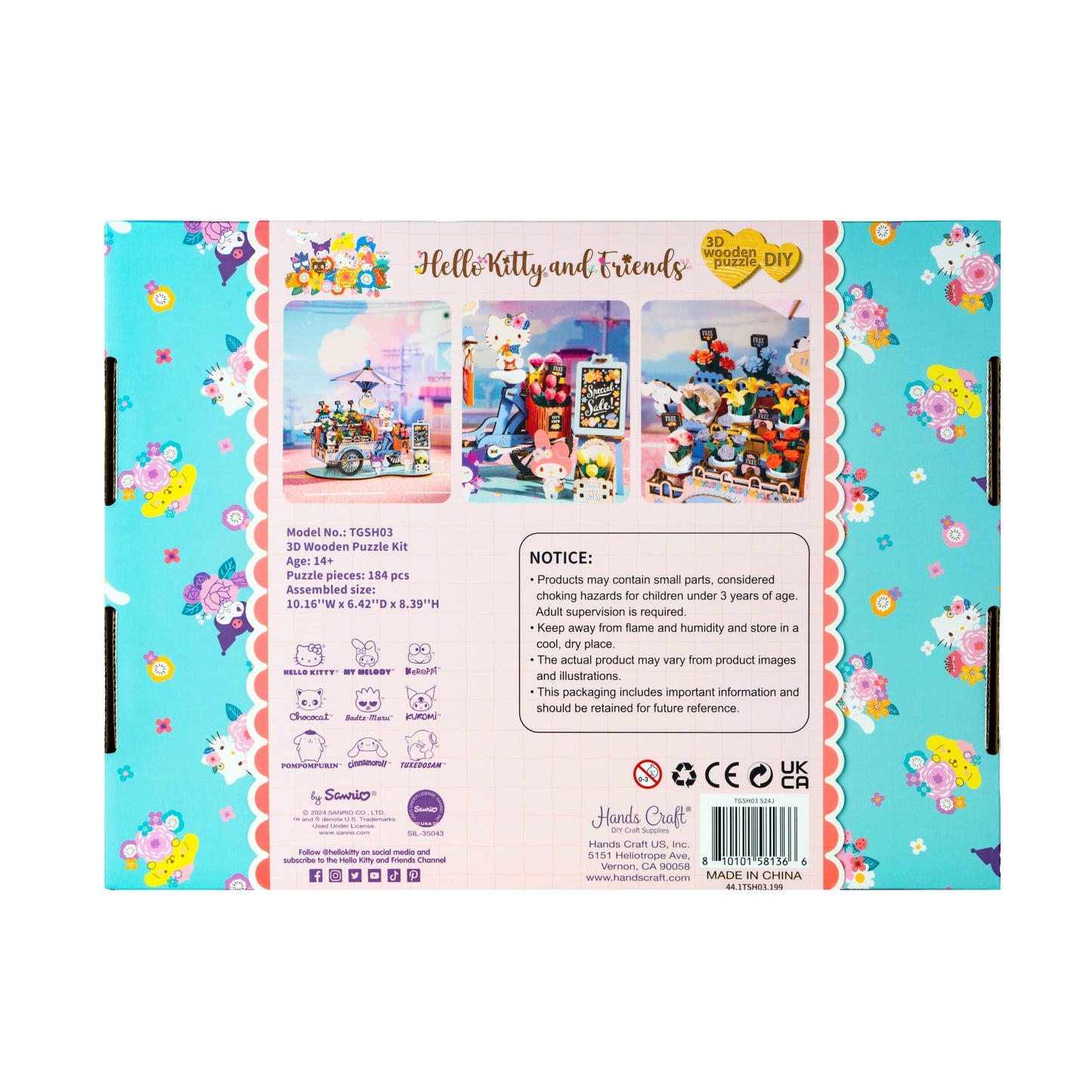 3D Wooden Puzzle | Hello Kitty® and Friends Flower Cart