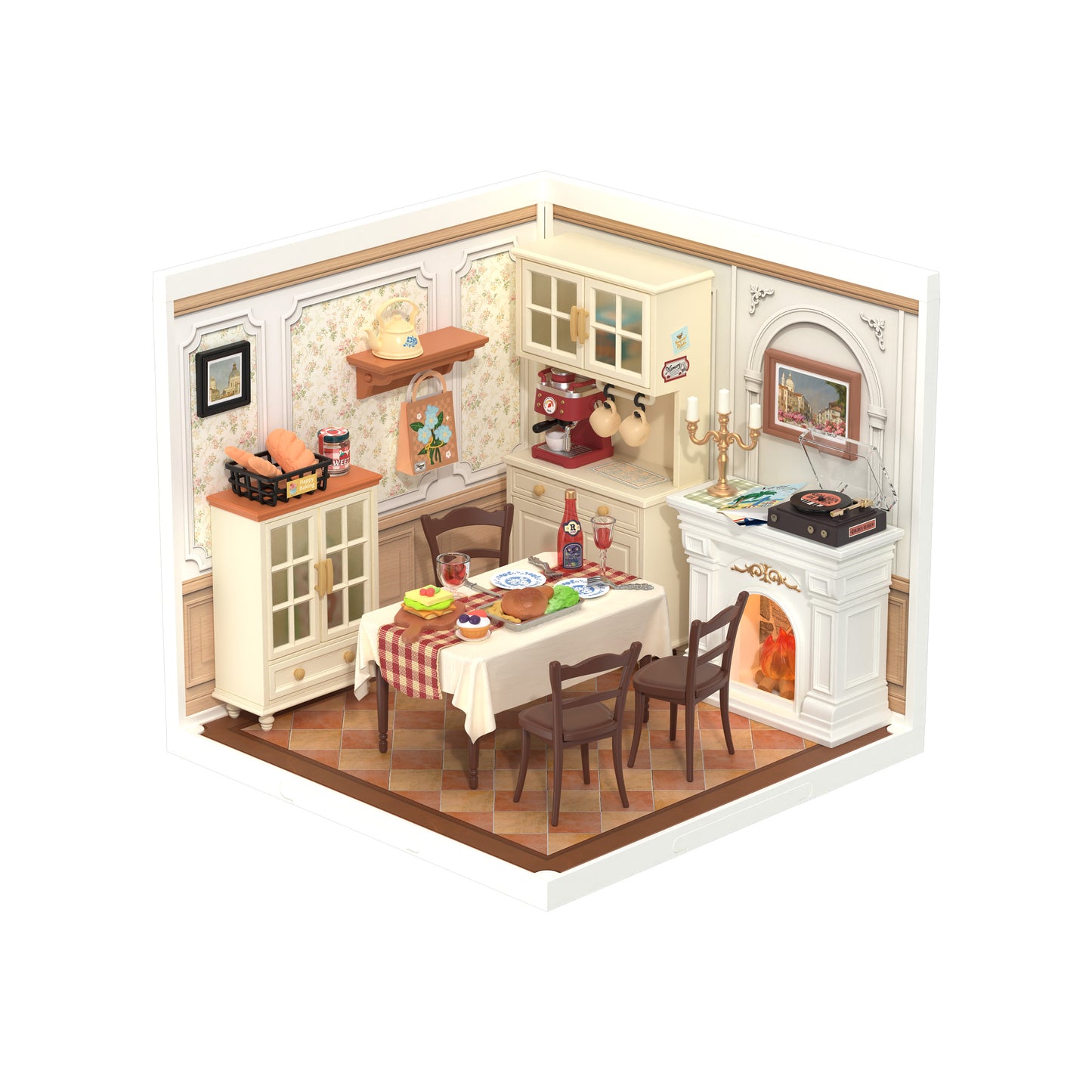 DIY Miniature House Kit | Warm Dining Room