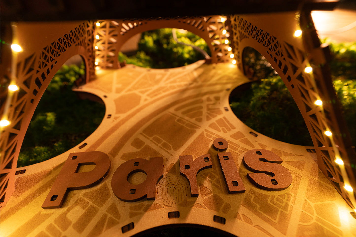 Night of the Eiffel Tower | Modern Wooden Puzzle w/ LED Lights