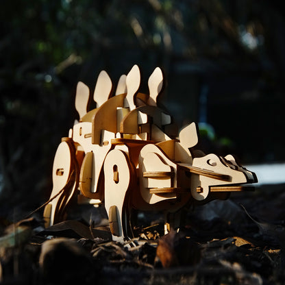 Wooden Puzzle with Light and Sound Control: Stegosaurus