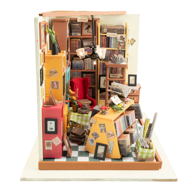 Made a miniature library from a kit. Most intricate thing I've