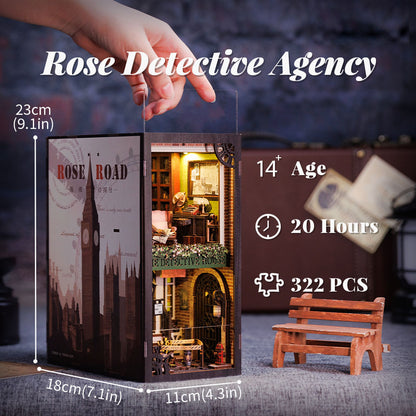 DIY Miniature Kit Book Nook | Rose Detective Agency w/ Dust Cover