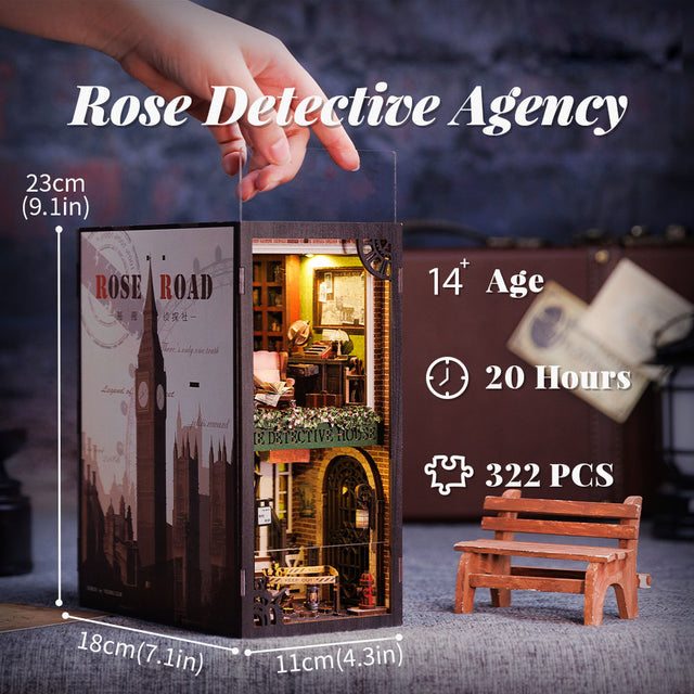 DIY Rose Detective Agency Book Nook Book Nook 3D Puzzle Miniature