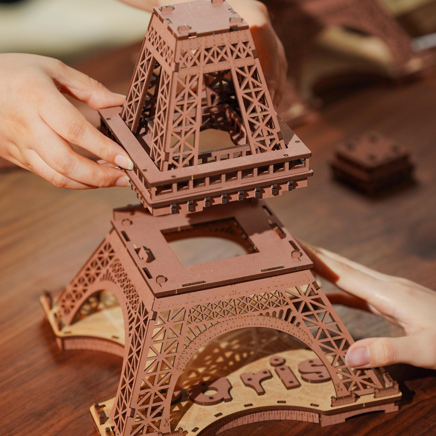 Night of the Eiffel Tower | Modern Wooden Puzzle w/ LED Lights