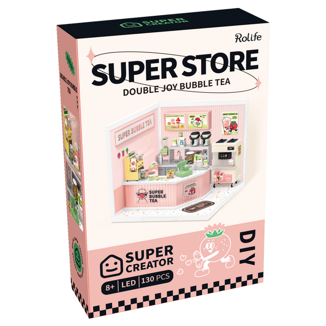 DIY Miniature Dollhouse Kit  Double Joy Bubble Tea – Hands Craft US, Inc.
