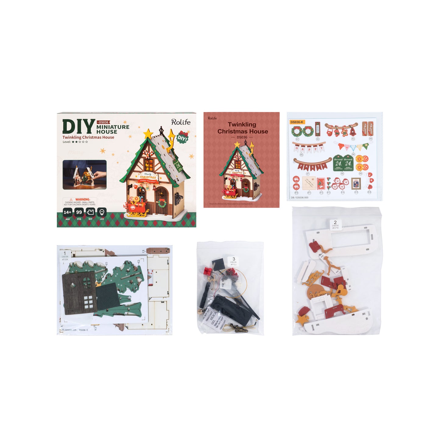 DIY Miniature House Kit | Twinkling Christmas House