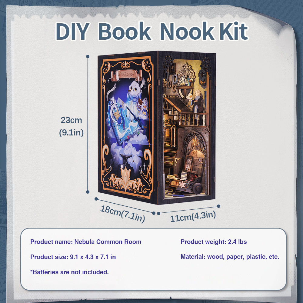 DIY Miniature Kit Book Nook | Nebula Common Room w/ Dust Cover