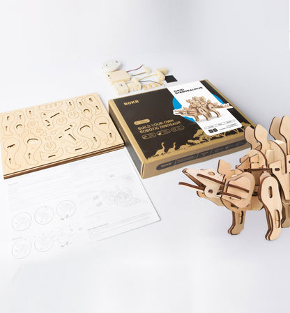 Wooden Puzzle with Light and Sound Control: Stegosaurus