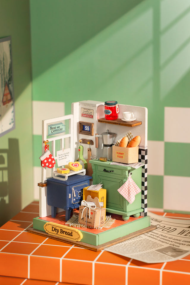 Pièce miniature DIY, Cuisine, H: 18,7 cm, L: 19 cm, 1 pièce