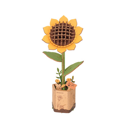 Modern Wooden Puzzle | Sunflower