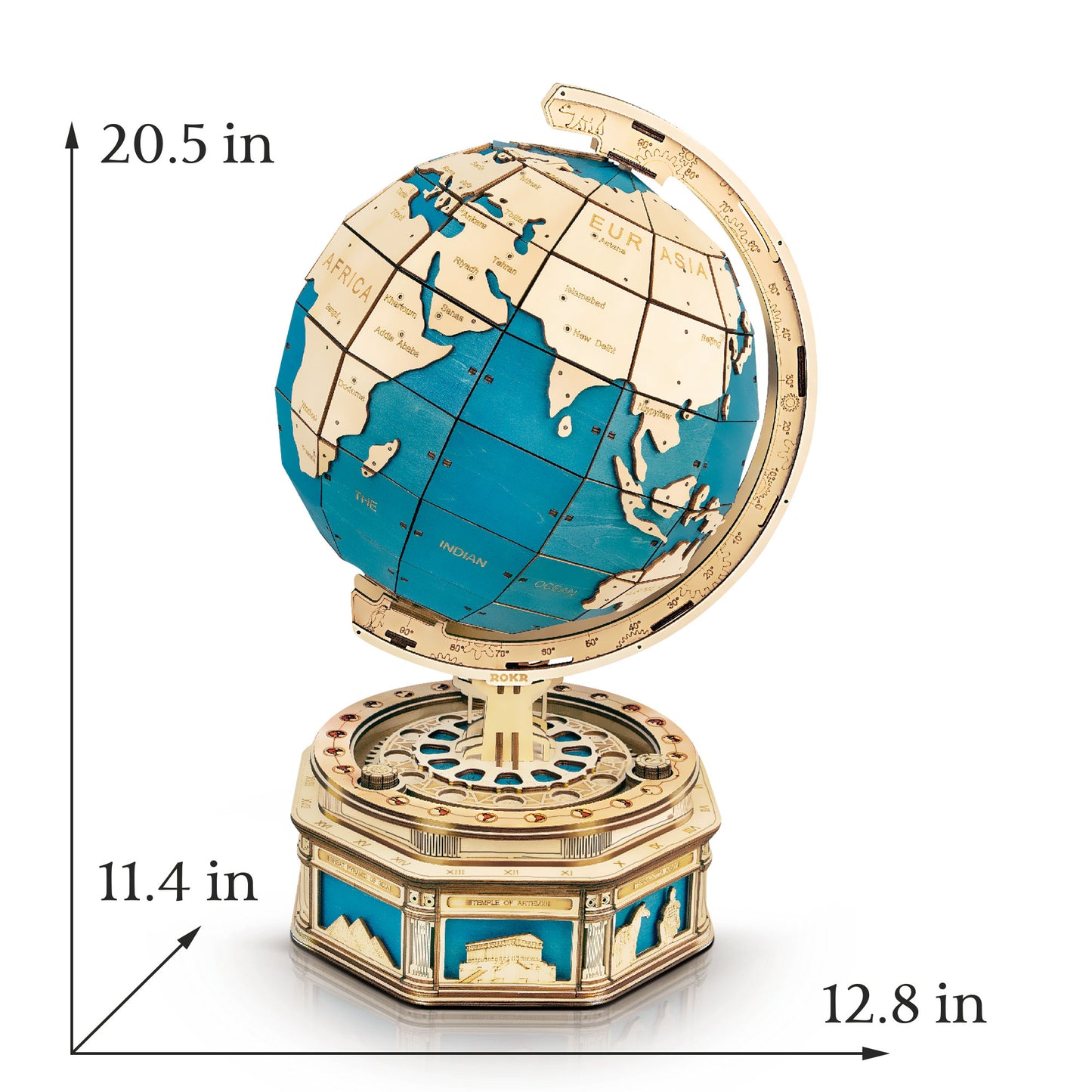 3D Mechanical Wooden Puzzle | Globe Earth Model