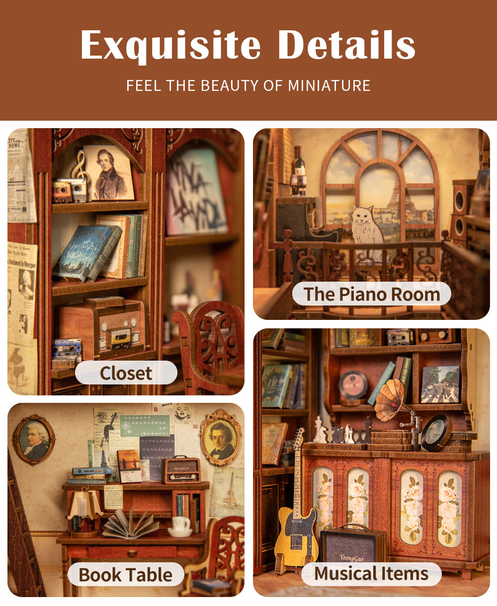 DIY Miniature Kit Book Nook | The Secret Rhythm w/ Dust Cover