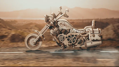 3D Mechanical Wooden Puzzle | Cruiser Motorcycle