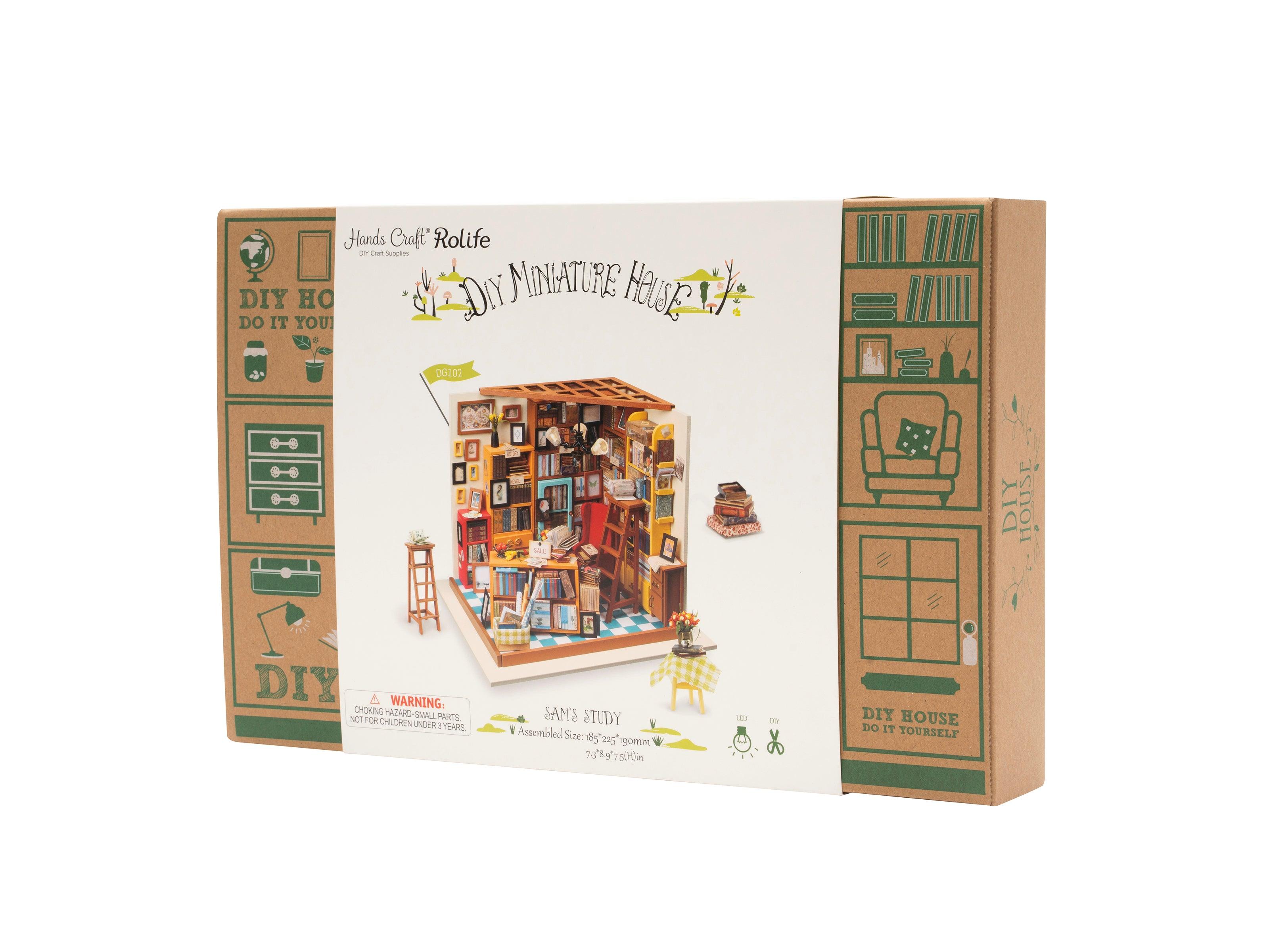 Hands Craft DIY Dollhouse Miniature Kit | Sam's Study (DG102