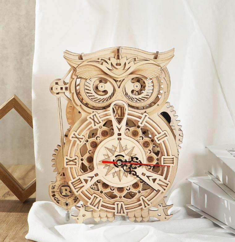 3D Mechanical Wooden Puzzle | Owl Clock - Hands Craft US, Inc.