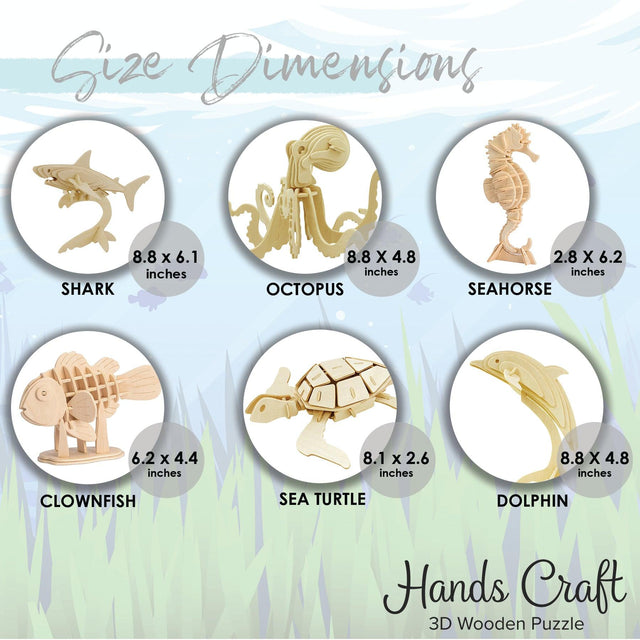 3D Puzzle Wood Wild Animals (6 pack bundle) – Hands Craft US, Inc.