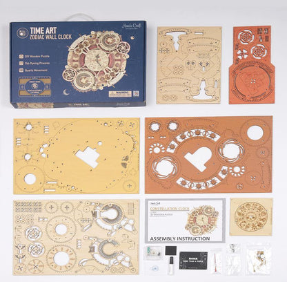 3D Mechanical Wooden Puzzle | Zodiac Wall Clock - Hands Craft US, Inc.