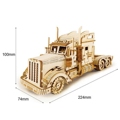 3D Modern Wooden Puzzle | Semi-Truck - Hands Craft US, Inc.