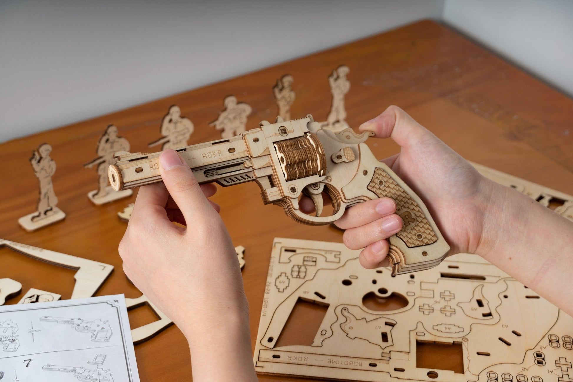 3D Mechanical Wooden Puzzle | Corsac M60 Rubber Band Gun - Hands Craft US, Inc.