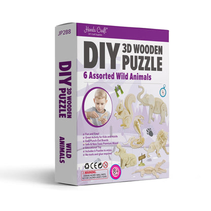 3D Classic Wooden Puzzle Bundle | Wild Animals - Hands Craft US, Inc.