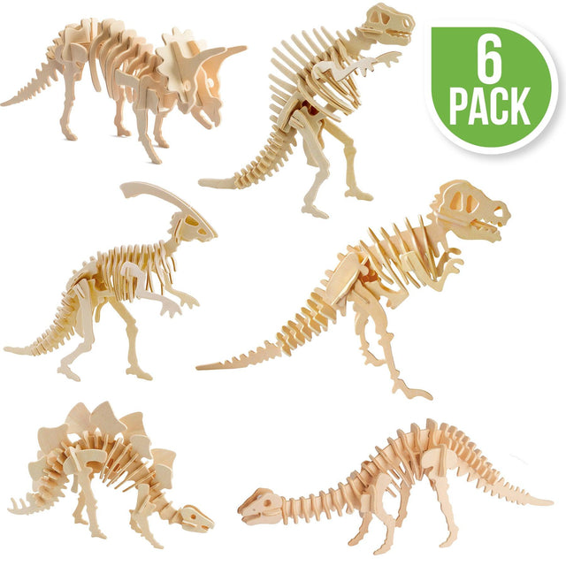 3D Puzzle Wood Dinosaurs (6 pack bundle) – Hands Craft US, Inc.