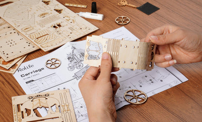 3D Modern Wooden Puzzle | Carriage - Hands Craft US, Inc.