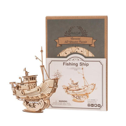 3D Modern Wooden Puzzle | Fishing Ship - Hands Craft US, Inc.