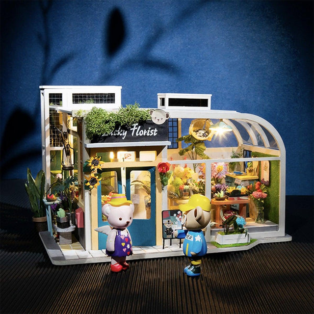 DIY Miniature Dollhouse Kit: Flower Shop