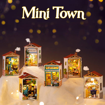 DIY Dollhouse Miniature Store Kit | Free Time Bookshop - Hands Craft US, Inc.