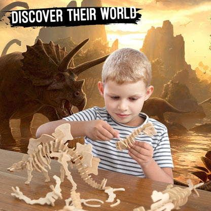 3D Classic Wooden Puzzle Bundle | Dinosaurs - Hands Craft US, Inc.