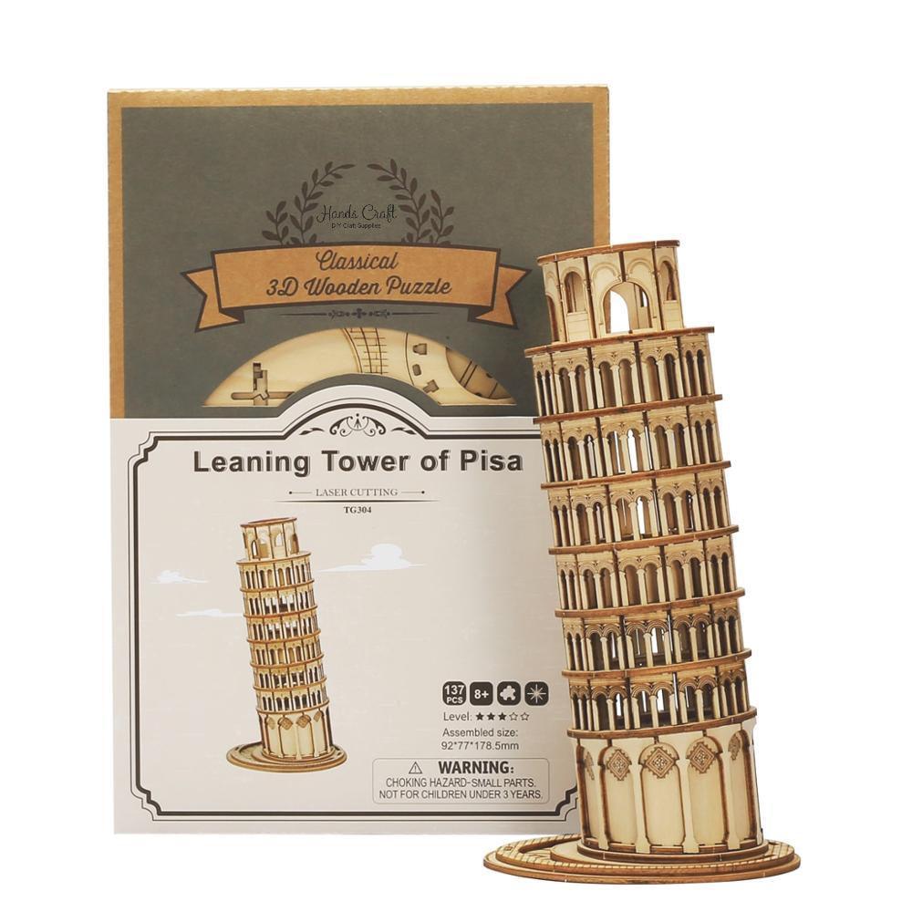 3D Modern Wooden Puzzle | Leaning Tower Of Pisa - Hands Craft US, Inc.