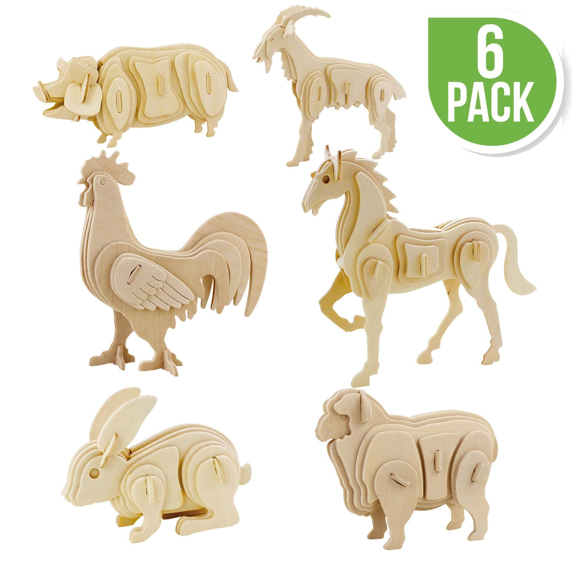 3D Classic Wooden Puzzle Bundle | Farm Animals - Hands Craft US, Inc.