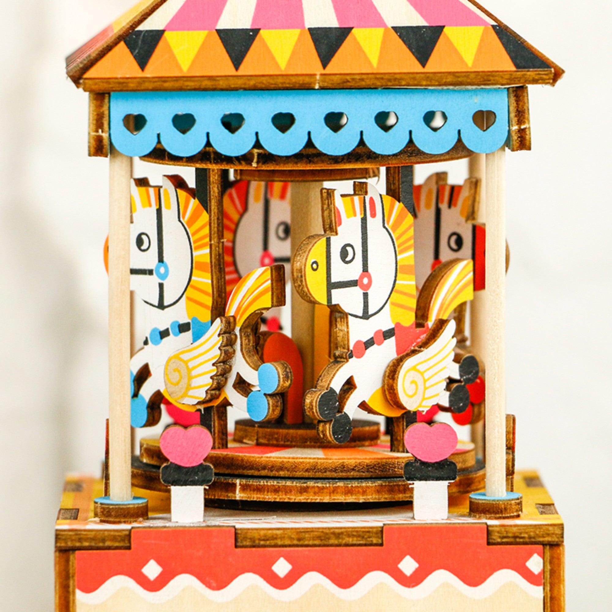 3D Wood Puzzle Music Box: Carnival Carousel – Hands Craft US, Inc.