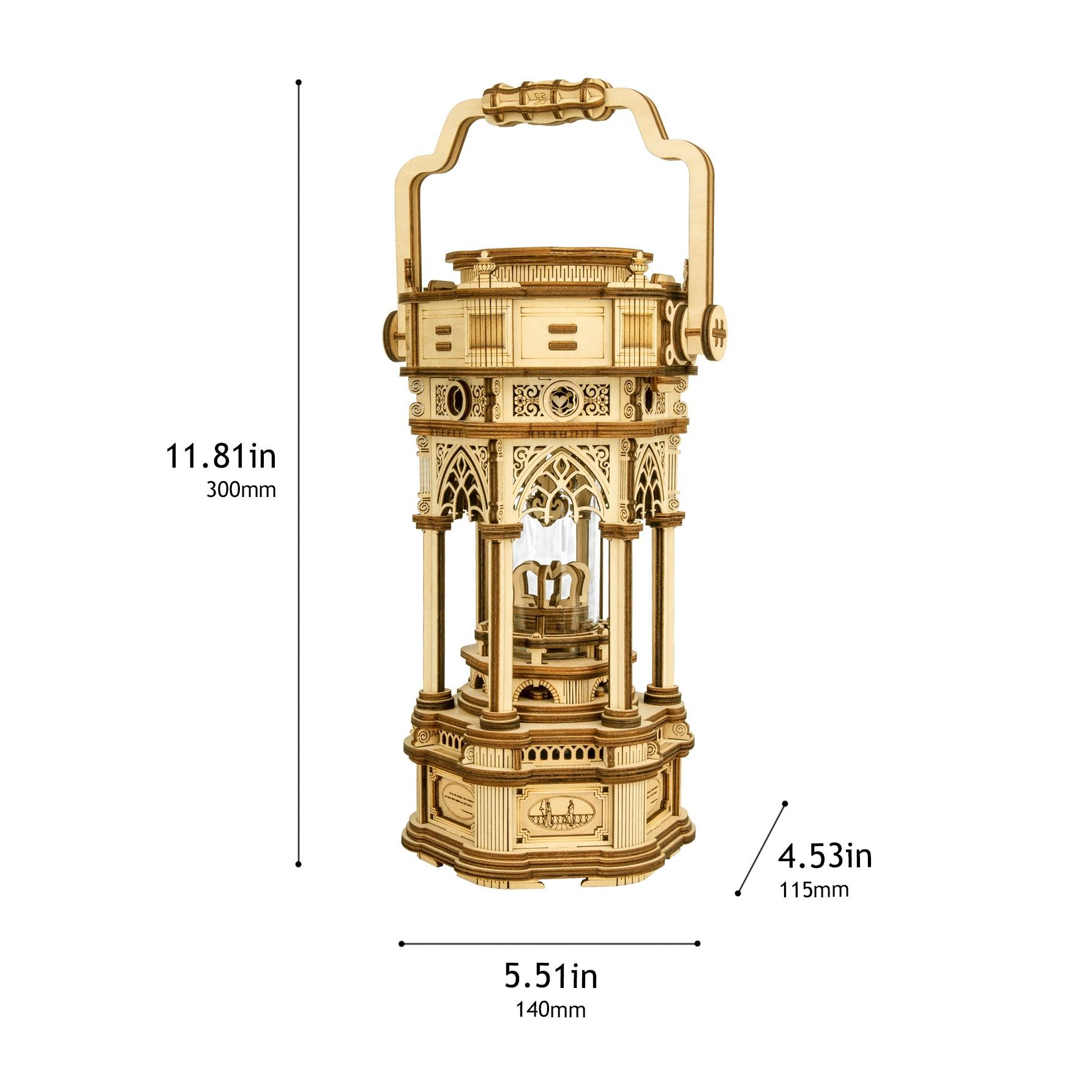 3D Wooden Puzzle Music Box | Victorian Lantern with LED light