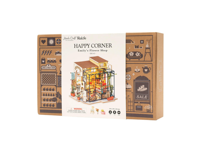 Miniature House DIY Dollhouse Happy Corner Series Wooden Miniature