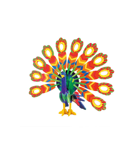 3D Wooden Puzzle Paint Kit | Peacock - Hands Craft US, Inc.