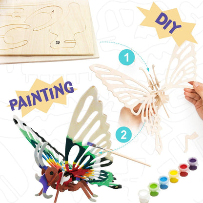 3D Wooden Puzzle Paint Kit | Butterfly - Hands Craft US, Inc.