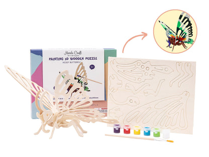 3D Wooden Puzzle Paint Kit | Butterfly - Hands Craft US, Inc.