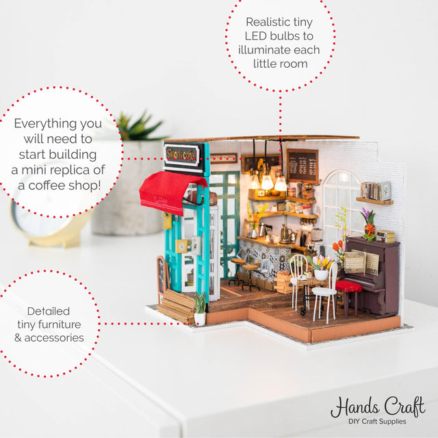 Hands Craft DIY Miniature Store Kit  Simon's Coffee (DG109) – Hands Craft  US, Inc.