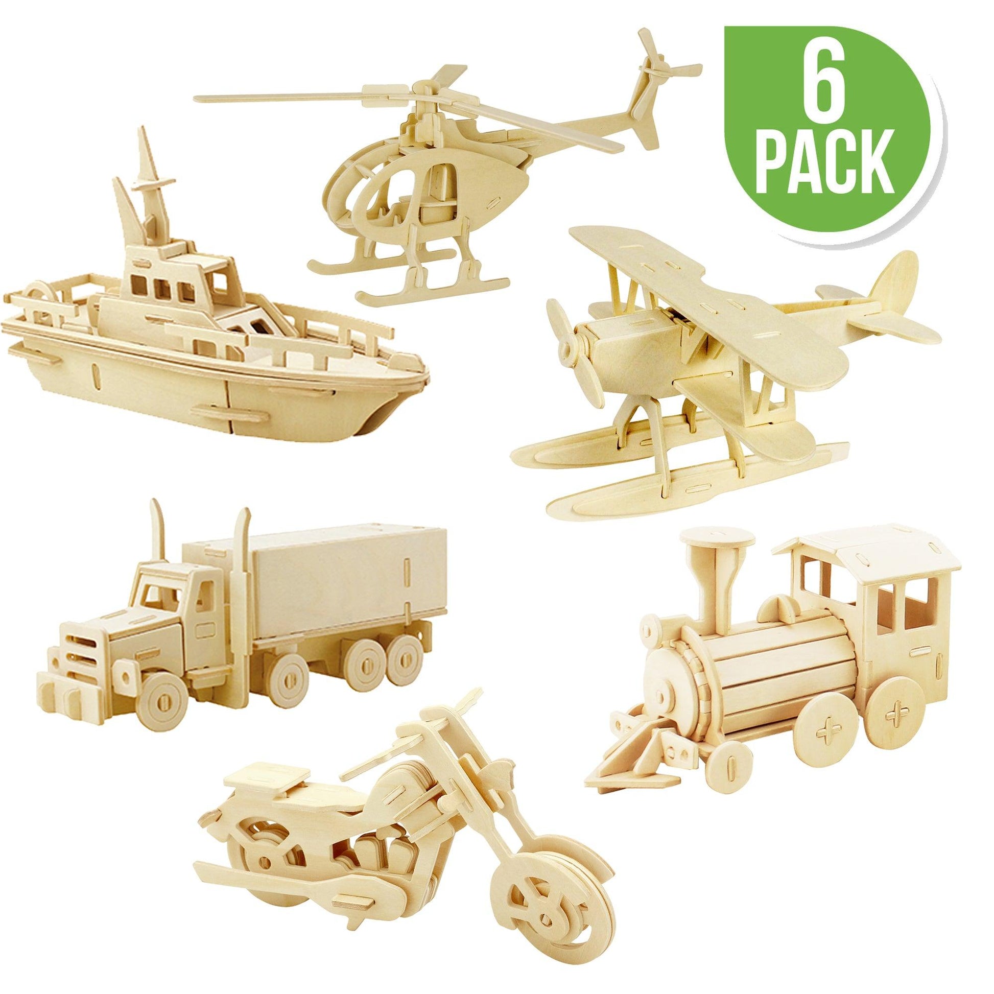 3D Classic Wooden Puzzle Bundle | Transportation - Hands Craft US, Inc.