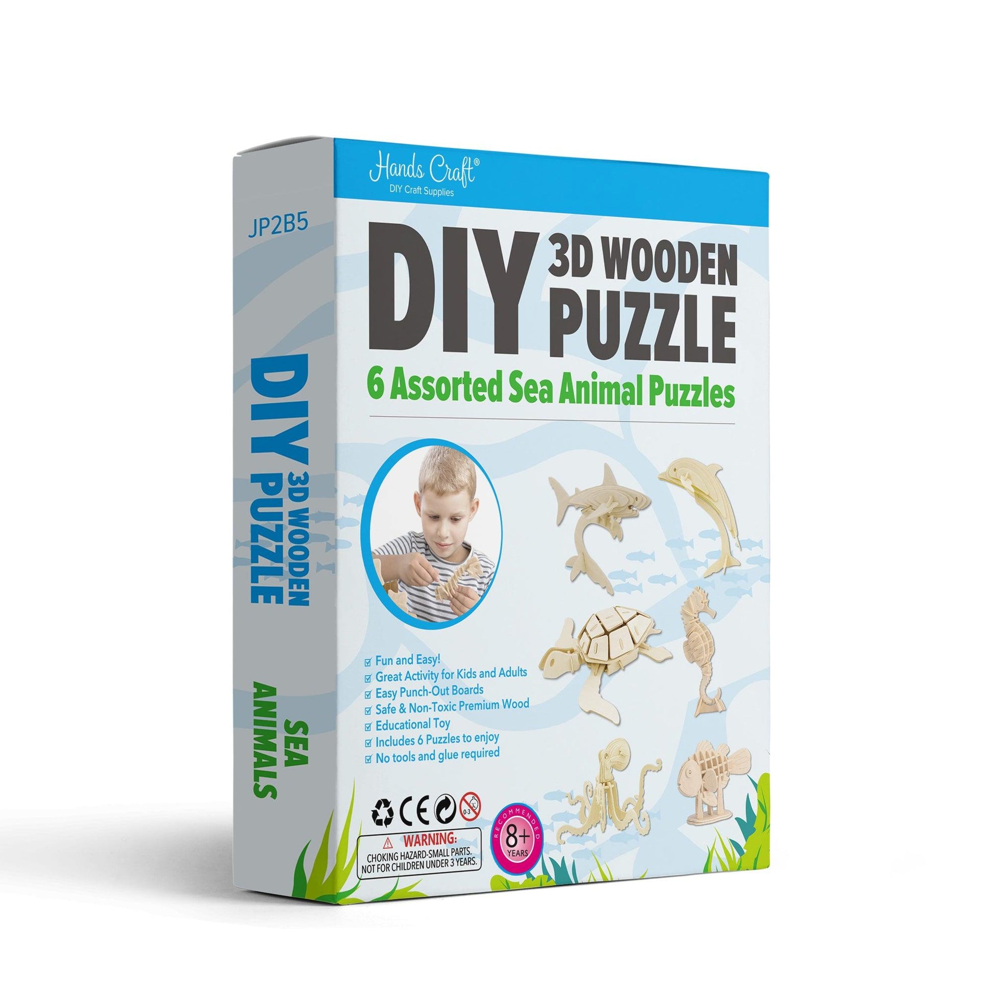 3D Classic Wooden Puzzle Bundle | Sea Animals - Hands Craft US, Inc.