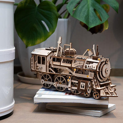 3D Mechanical Wooden Puzzle | Locomotive (Train) - Hands Craft US, Inc.