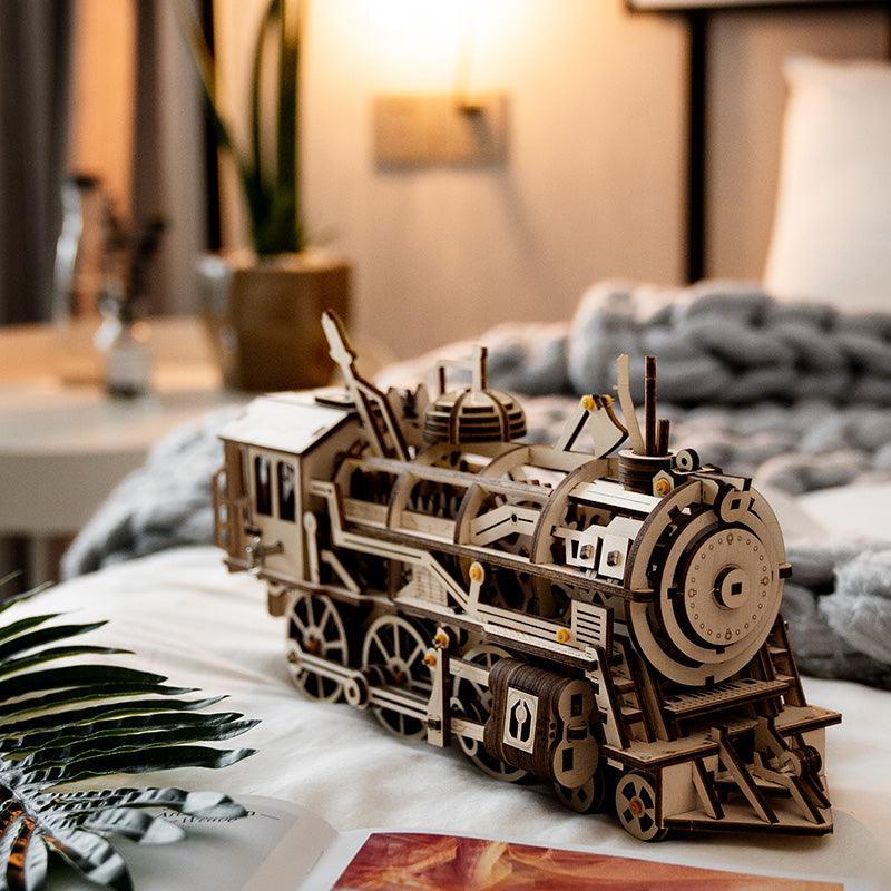 3D Mechanical Wooden Puzzle | Locomotive (Train) - Hands Craft US, Inc.