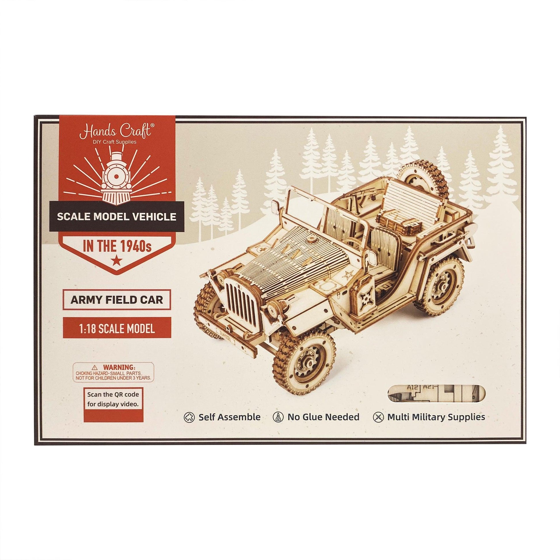 3D Modern Wooden Puzzle | Army Field Car - Hands Craft US, Inc.