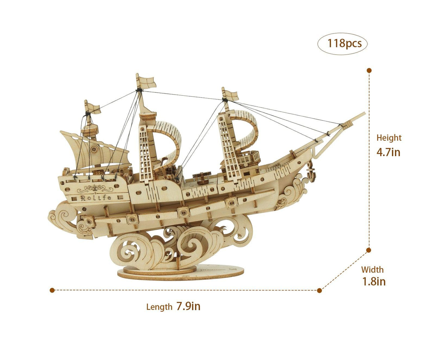 3D Modern Wooden Puzzle | Sailing Ship - Hands Craft US, Inc.