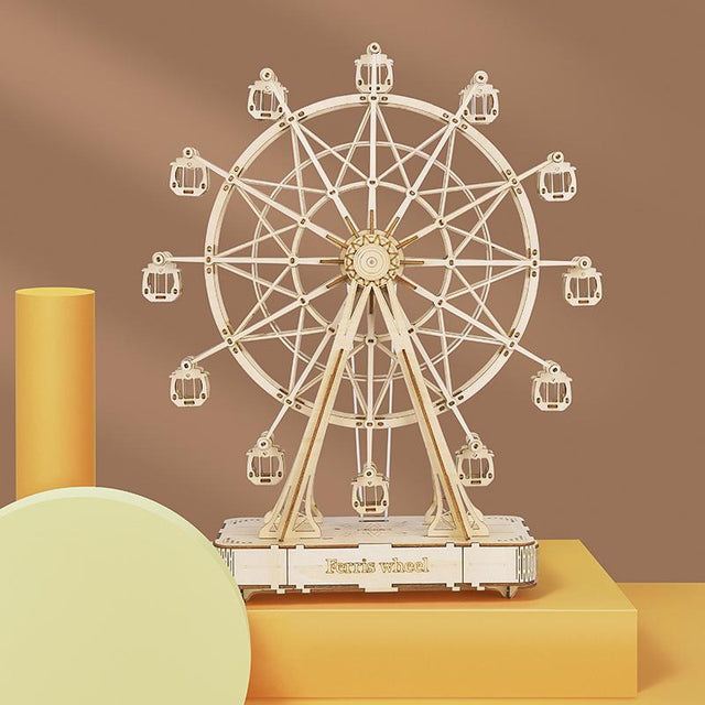 ROBOTIME TGN01 Rolife Ferris Wheel Music Box 3D Wooden Puzzle DIY Kit,  232Pcs 