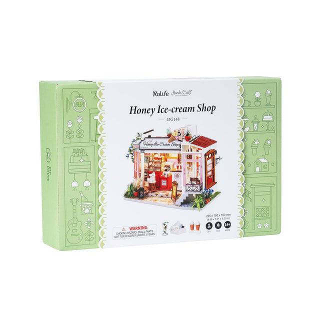 DIY Miniature Dollhouse Kit  Honey Ice Cream Shop – Hands Craft